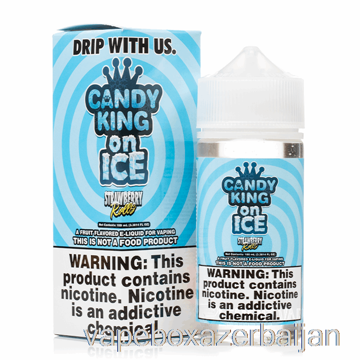 Vape Smoke ICE Strawberry Rolls - Candy King On Ice - 100mL 0mg
